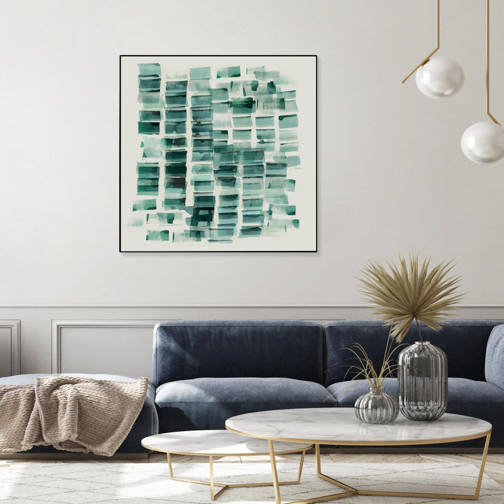 "Sea Glass I" Framed Canvas by Giant Art 20"x20"