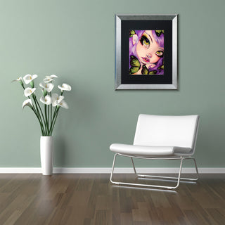 Natasha Wescoat 'Green Eyed Violet' Art, Silver Frame, Black Mat, 11x14