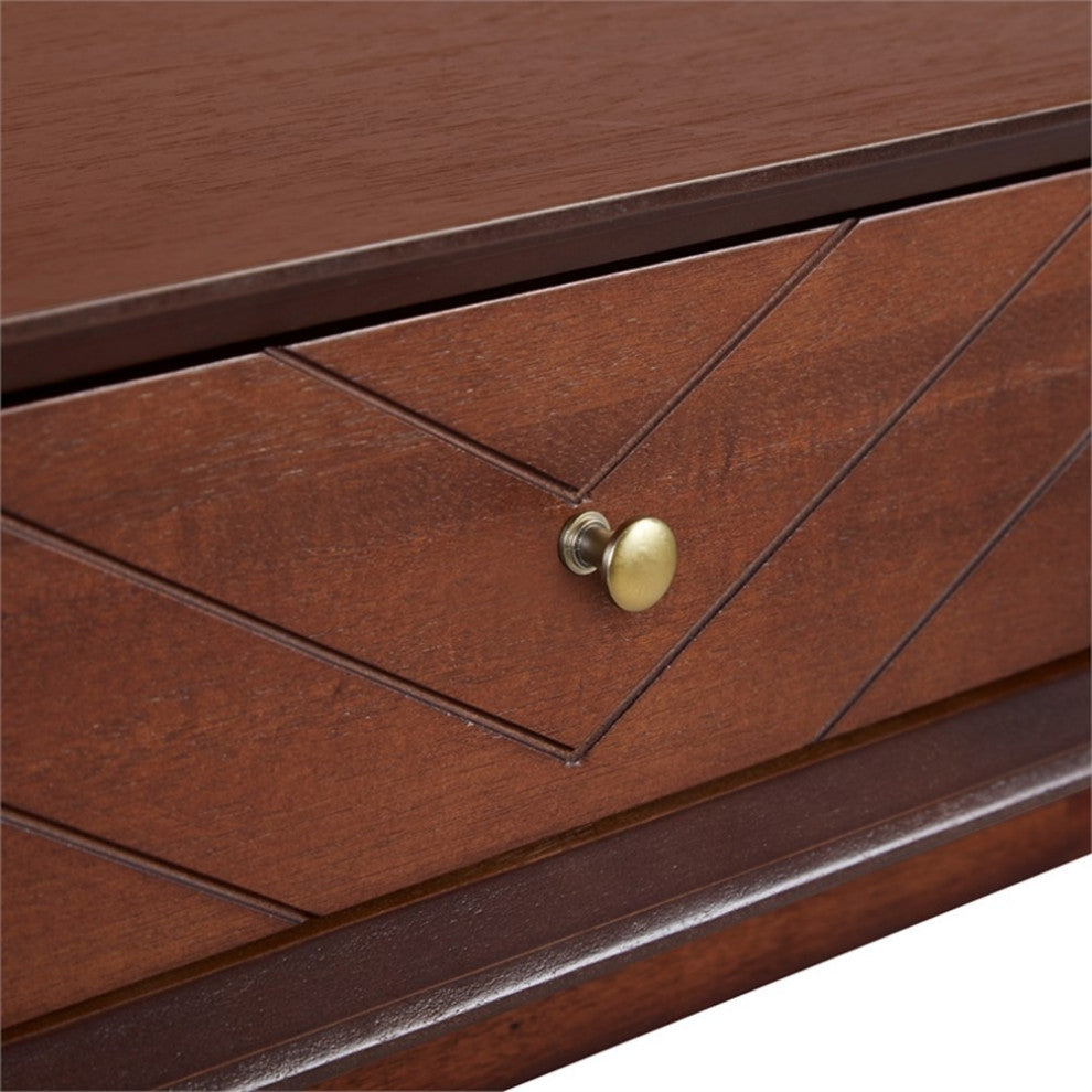 Adore Decor Sutton Mid-Century Modern Console Table Walnut Brown