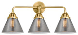 Large Cone Bath Vanity Light, Satin Gold, Plated Smoke, Plated Smoke