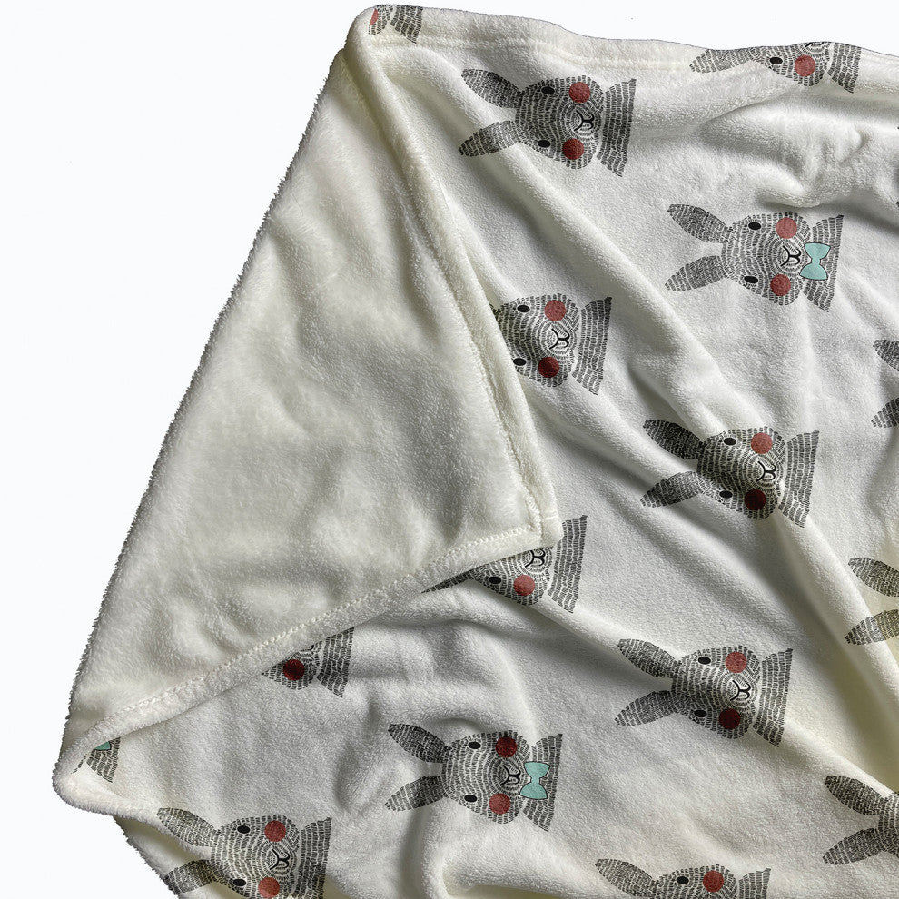 Easter Bunny Fluffle Throw Blanket, Wave Top Blue, 60"x80"