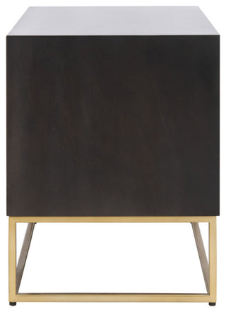 Safavieh Couture Adelyn 2 Drawer Nightstand, Charcoal/Gold