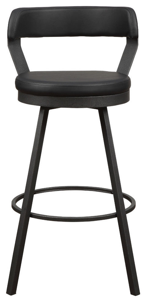 Sonya Pub Height Swivel Stools, Set of 2, Black