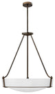 Hinkley Hathaway Large Pendant, Olde Bronze With Etched White Glass