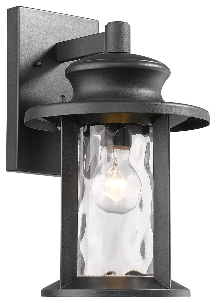 Owen 1-Light Textured Black Outdoor Wall Sconce 14"