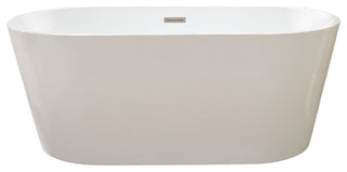 Freestanding Acrylic Bathtub, White/Polished Chrome, 54"