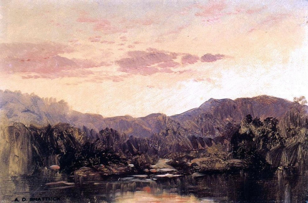Aaron Draper Shattuck Sunset over Lake George Premium Canvas Print