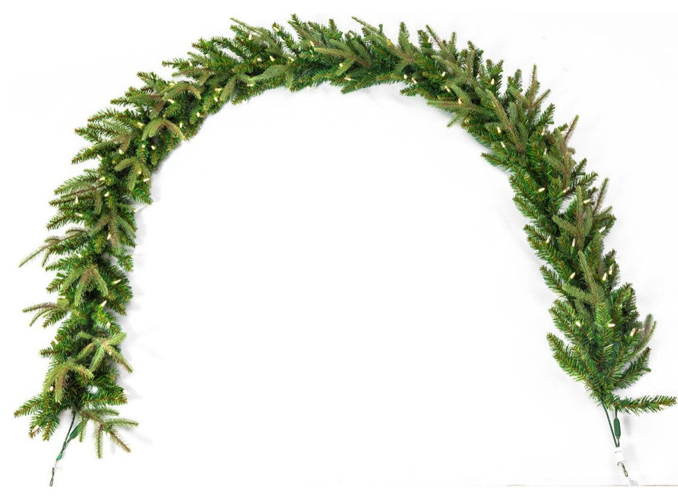 Kurt Adler 9' Pre-Lit Warm White LED Grand Fir Garland