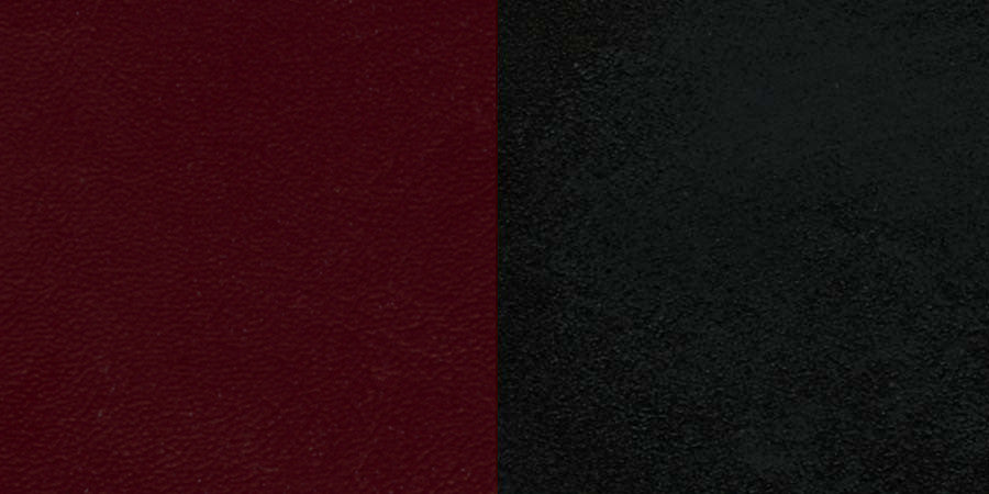 Black Ladder Back Metal Restaurant Chair, Burgundy Vinyl Seat