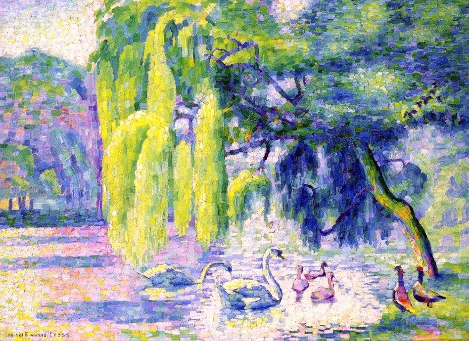 Henri Edmond Cross The Family of Swans - 21" x 28" Premium Canvas Print