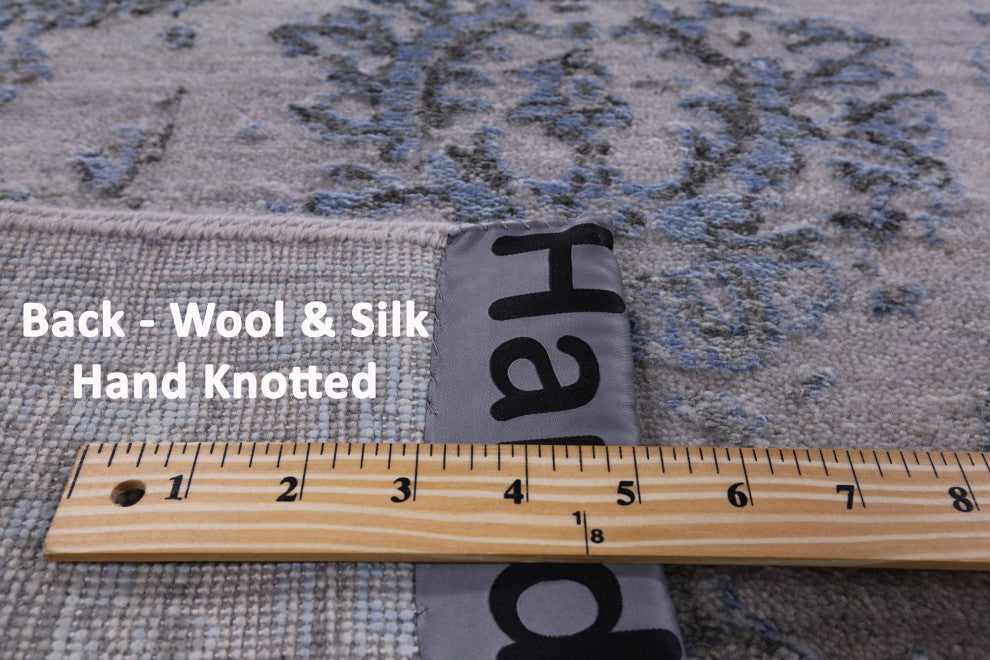 Wool and Silk Hand-Knotted Persian Rug 8' 1" X 10' 1" Q6257