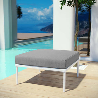 Modway Harmony outdoor Patio Aluminum Ottoman, White Gray