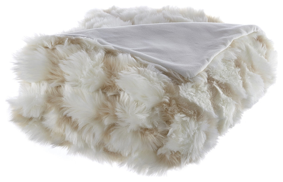 Inspired Home Cambree Throw Luxuriously Soft, Acrylic 50"x60", Beige