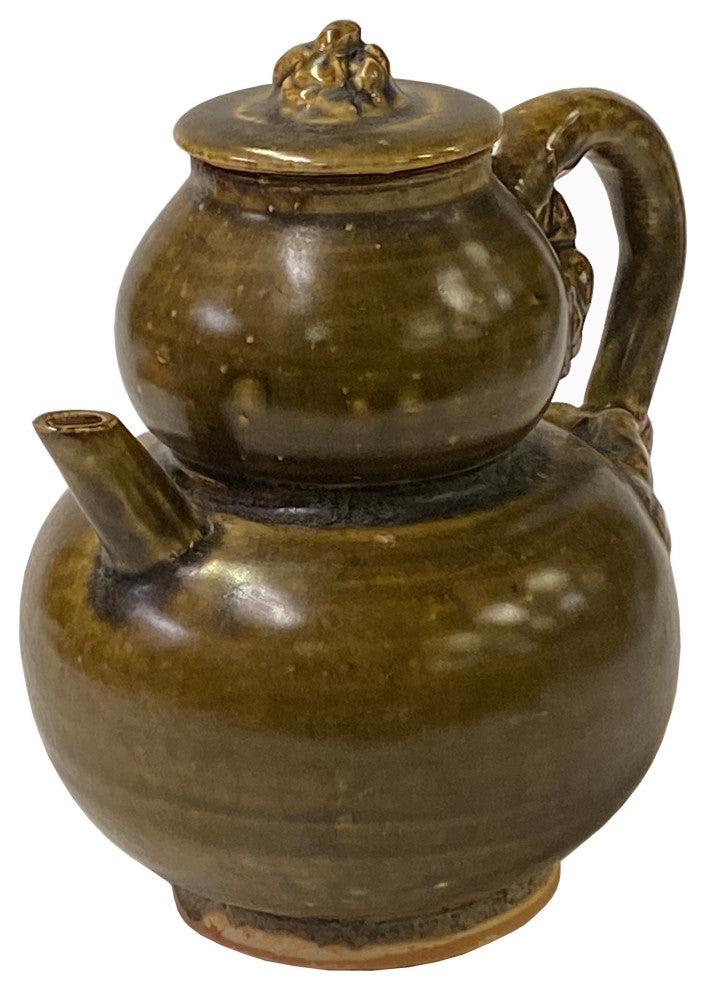Chinese Ware Brown Glaze Pattern Ceramic Jar Vase Display Art Hws3023