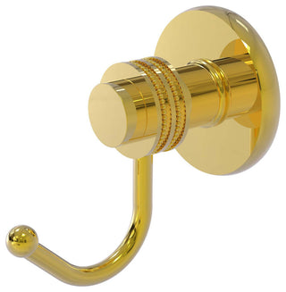 Mercury Robe Hook with Dotted Accents, Polished Brass
