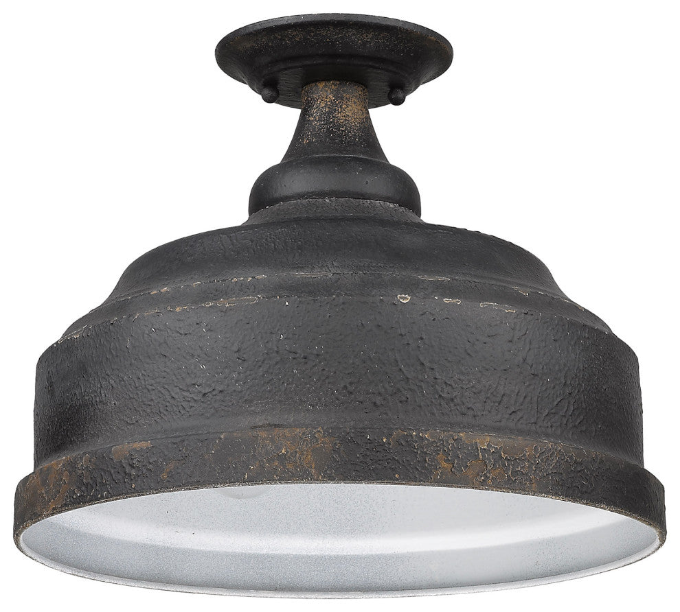 Keating Semi-Flush Antique Black Iron