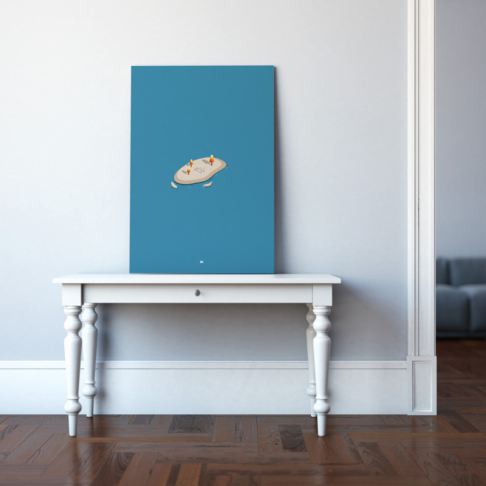 Mod Made "Simply Blue" Canvas Wall Art, 11"x28"