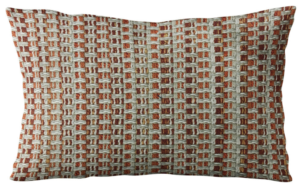 Plutus Multi-Color Weave Stripe Luxury Throw Pillow, 12"x20"