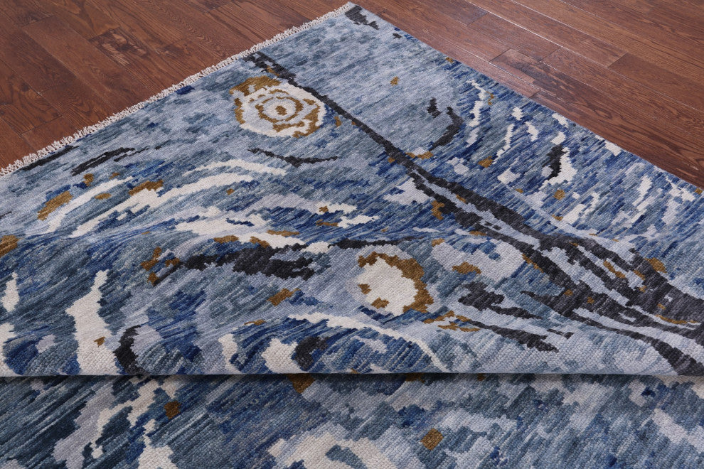 8' 10" X 11' 8" Starry Night By Vincent Van Gogh Handmade Wool Rug Q8980