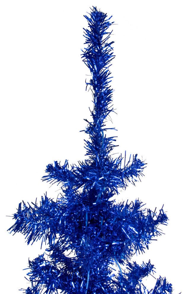 4' Blue Artificial Tinsel Christmas Tree Unlit