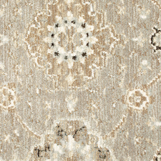 Adeline Faded Borders Grey and Ivory Area Rug, 3'3"x5'2"