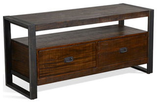 64" TV Stand Media Console Modern Rustic Industrial Cabinet