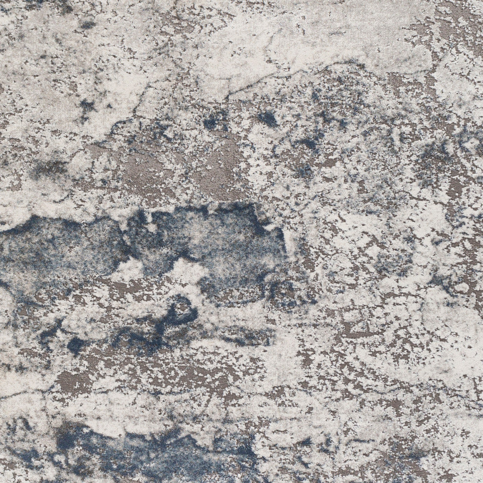 Surya Tibetan TBT-2318 9'x12'4" Rug, Navy/Denim/Light Gray/White