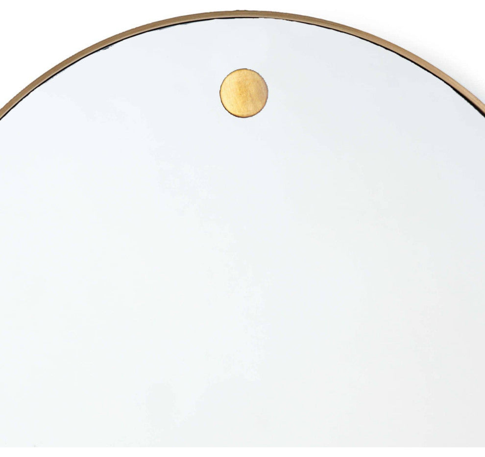 Hanging Circular Mirror, Brass