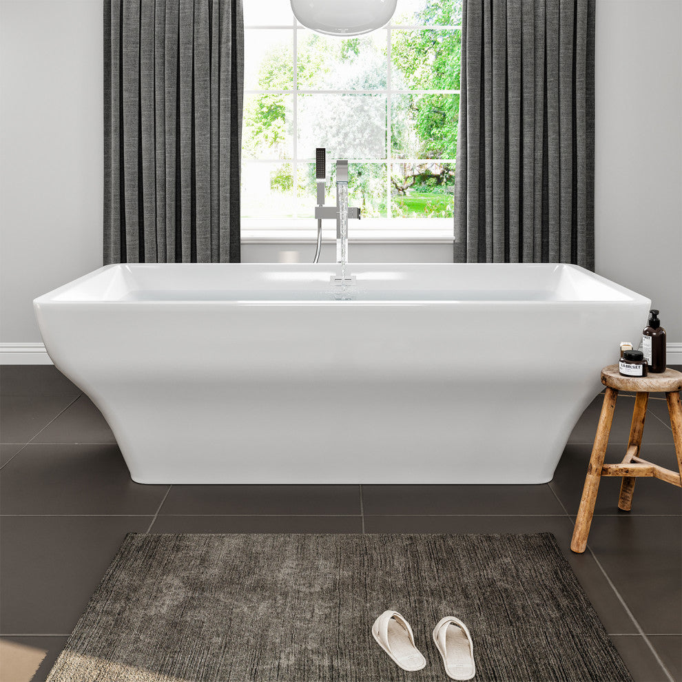 Eviva Lily 60" White Acrylic Free Standing Bathtub