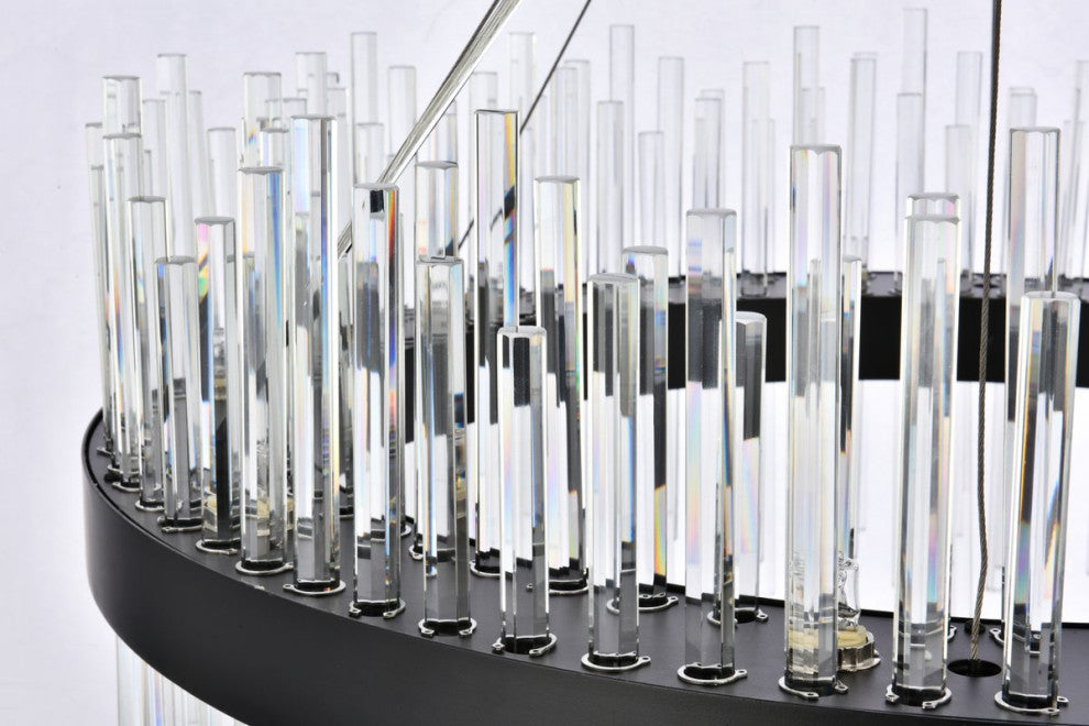 Modern Black 18-Light Chandelier