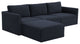 Flix Modular Velvet Sectional Sofa, Modern 4 Piece Sectional Couch Set, Navy Blu