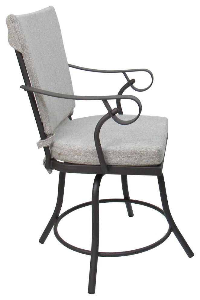 Outdoor/Indoor Patio Dinette Swivel Jamey Chair, White Linen Gray