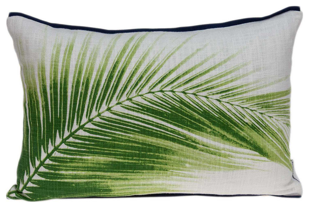 20" X 6" X 14" Cool Tropical Green Pillow Cover With Poly Insert