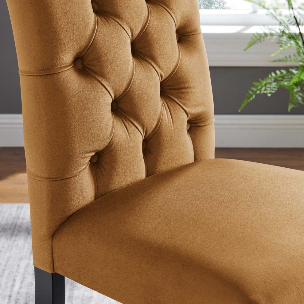 Duchess Performance Velvet Dining Chairs, Set of 2, Cognac
