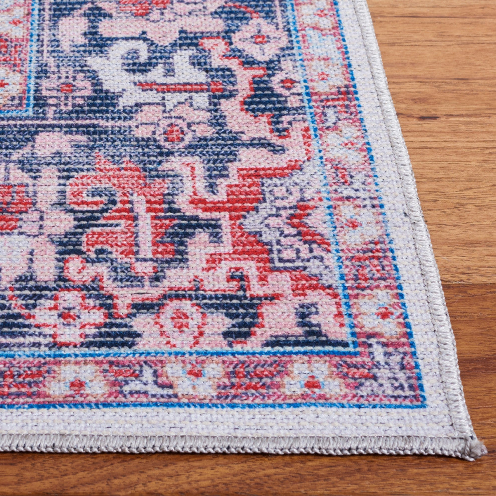 Safavieh Serapi SEP369 Rug Machine-Washable, Blue/Rust, 9'x12'