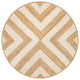 Piper Two-Tone Chevron Round Jute Round Area Rug, Cream/Natural, 5' Round