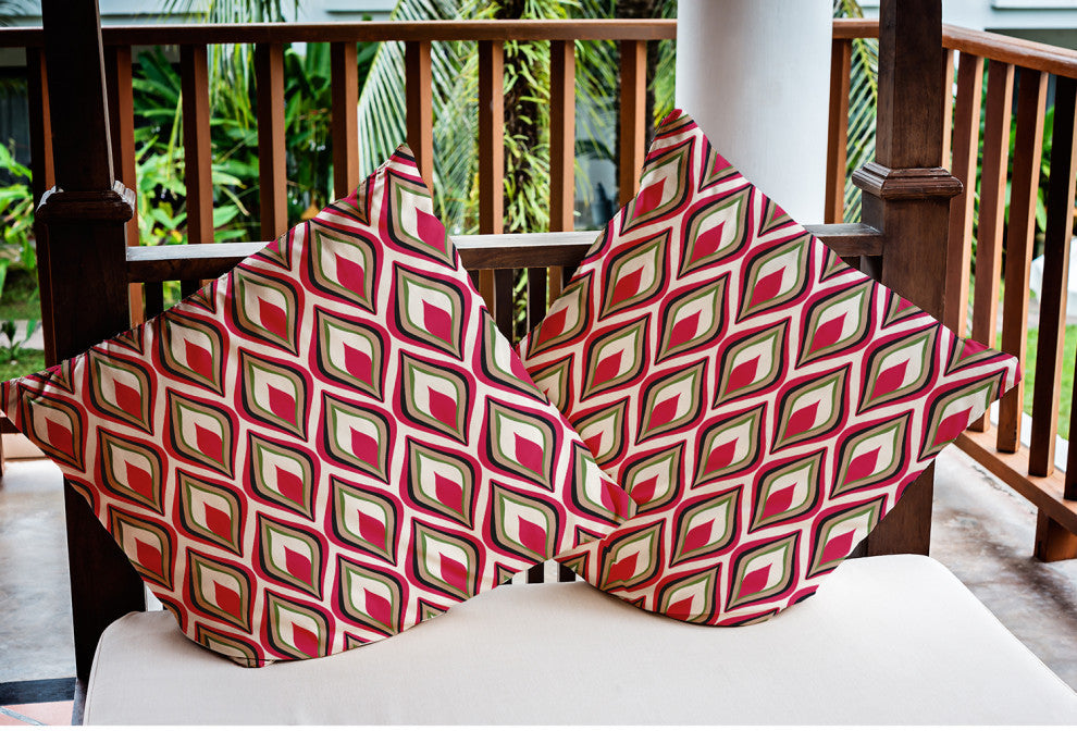 Feathers Indoor/Outdoor Throw Pillow, Fuschia, 18"x18"