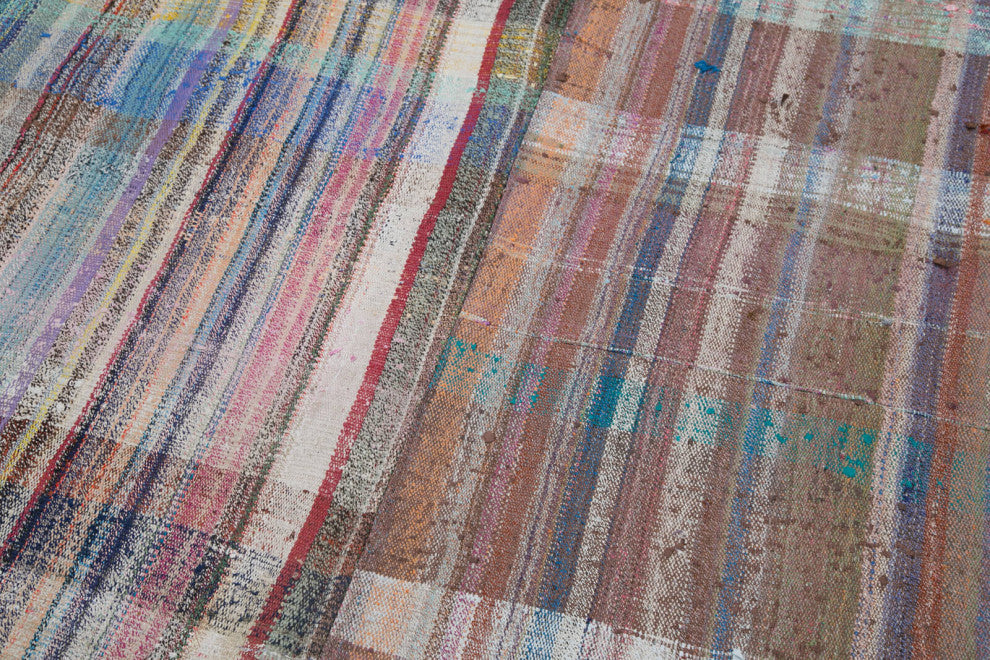Rug N Carpet - Handmade Turkish 6' 3'' x 9' 10'' Rustic Patchwork Kilim Rug