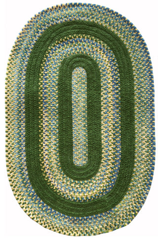 Bailey Oval Braided Area Rug, 3'x5', Grassy Hill