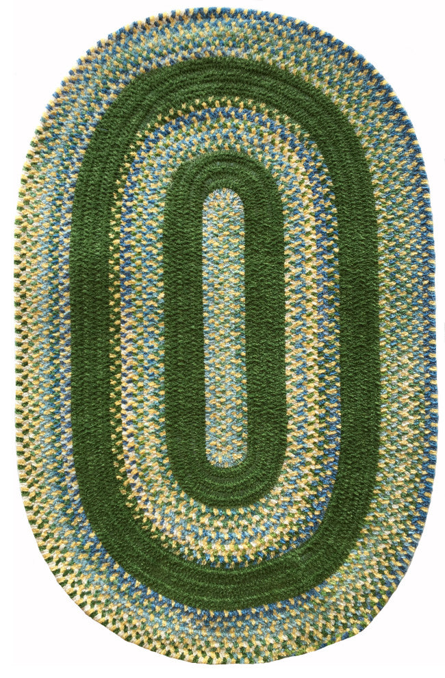 Bailey Oval Braided Area Rug, 3'x5', Grassy Hill