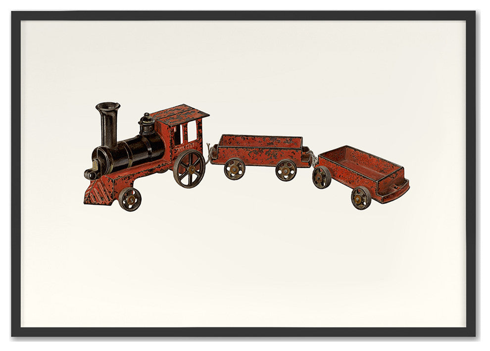 Toy Train Fine Art Print, Black, 26"x37"