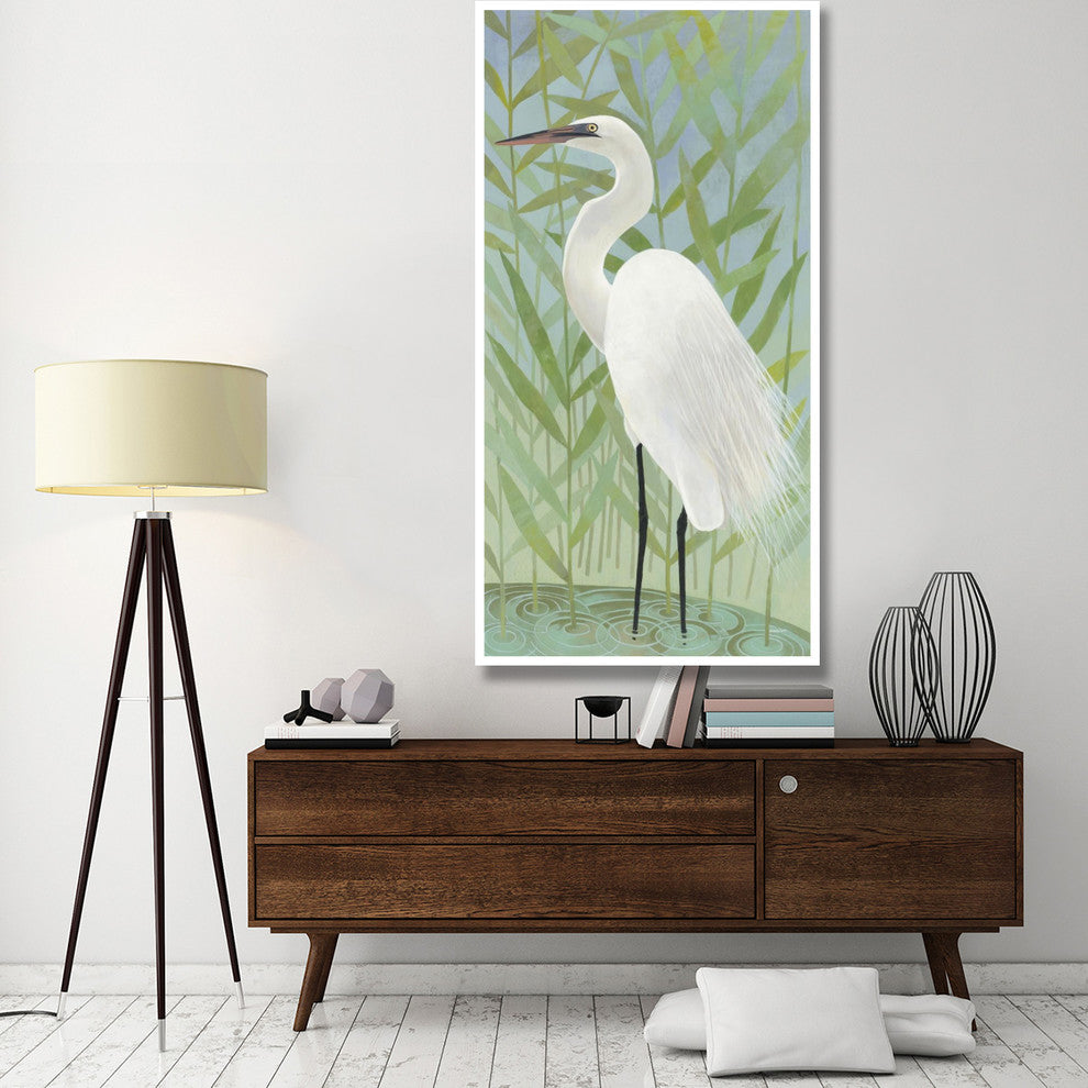 "Egret by the Shore II" Digital Paper Print by Kathrine Lovell, 38"x74"