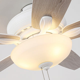 52-inch White  Modern Ceiling Fan with Light