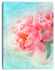 Peony Flowers Merged to Blue, Floral Canvas Art Print, 30"x40"