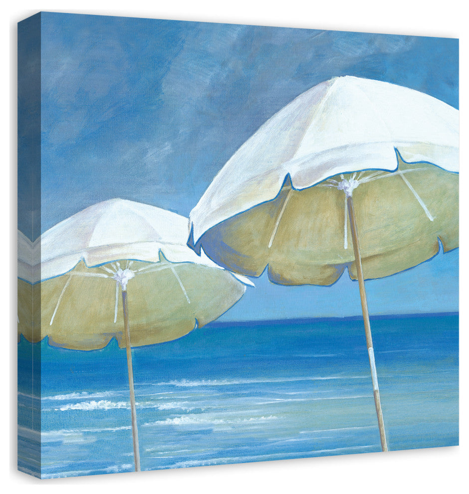 Painted Beach Umbrellas 20x20 Canvas Wall Art
