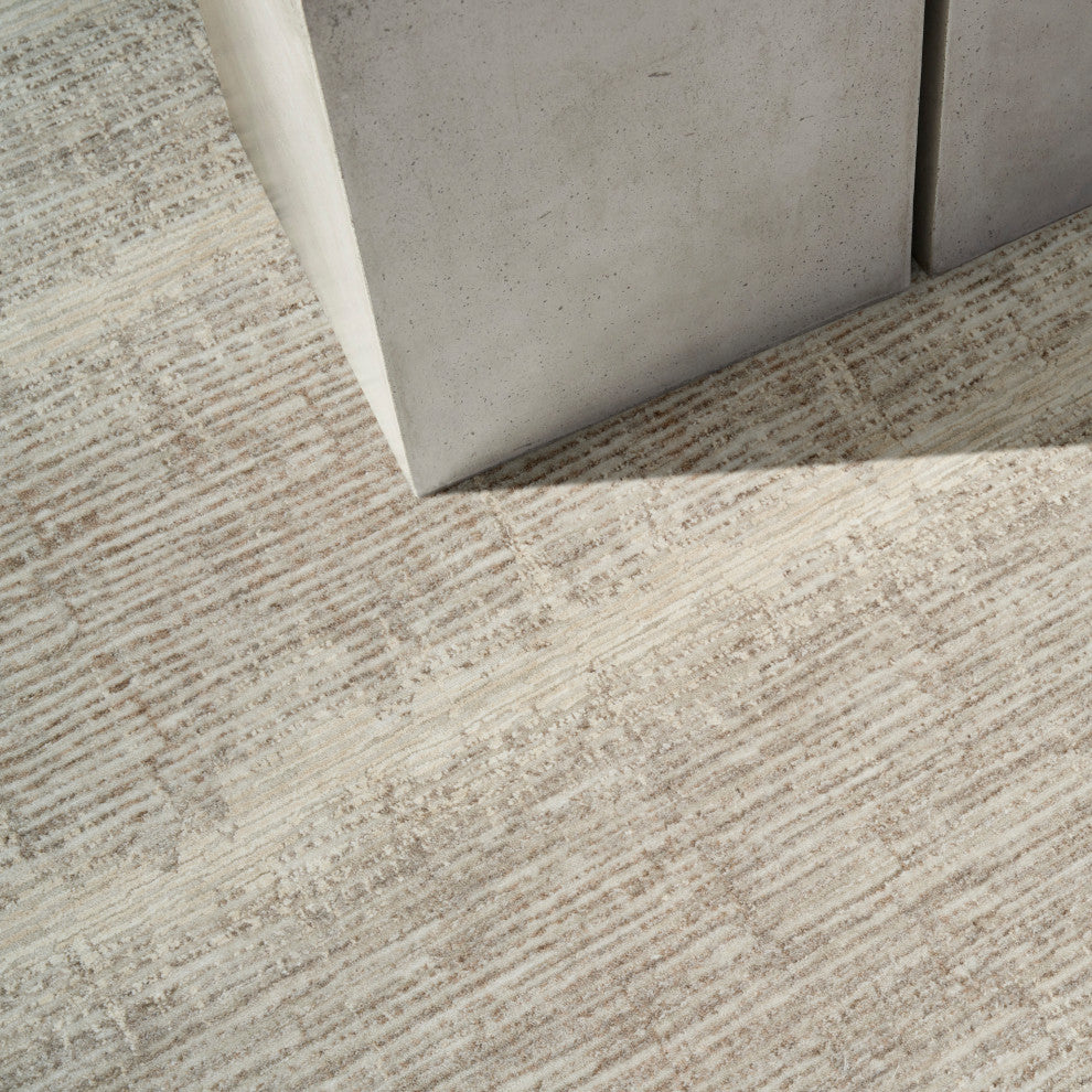 Calvin Klein CK079 Notes 5'3" x 7'3" Ivory Grey Modern Indoor Rug