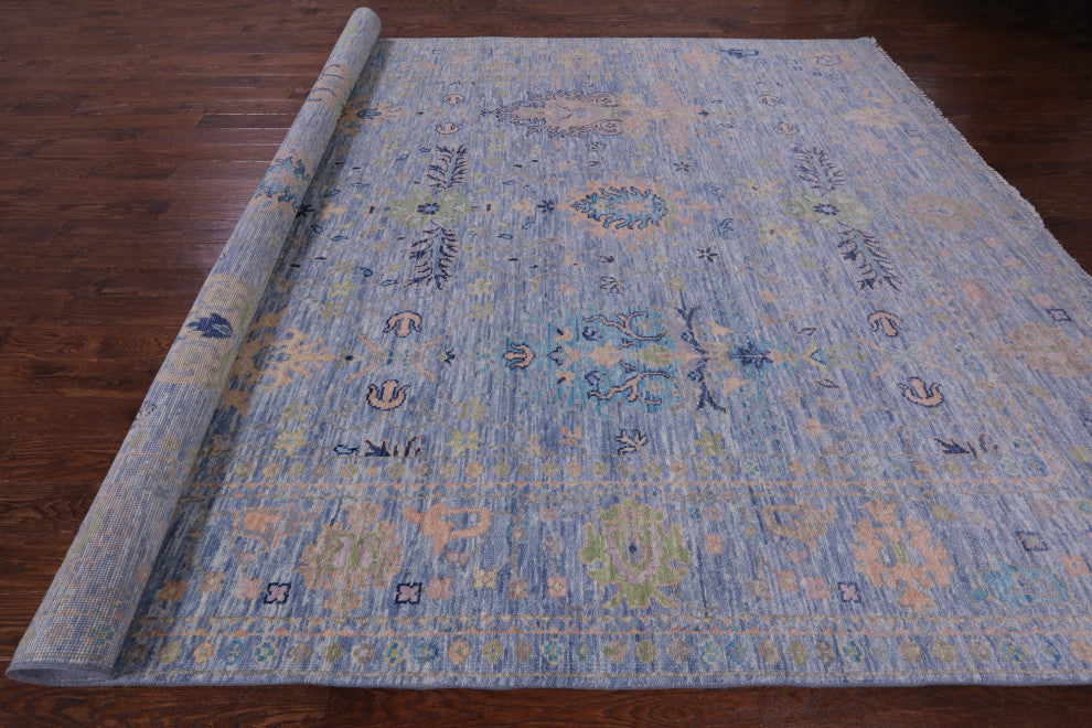 Turkish Oushak Handmade Wool Rug 9' 11" X 14' 2" - Q14963