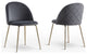 Tanisha Contemporary Dining Chair With Gold Legs, Set of 2, Grey
