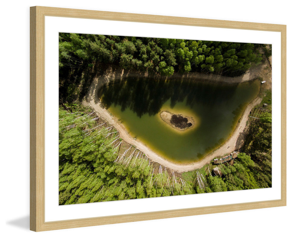 "Green Lake" Framed Painting Print by Karolis Janulis