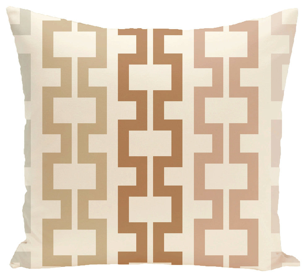 Cuff-Links Geometric Print Pillow, Caramel, 26"x26"
